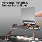 JINRAIKO Laptop Mount for Desk (11.3"-17.3"), 360° Rotating Foldable Laptops Arm Mount with Gas Spring, Heavy Duty Aluminum Adjustable Laptop Stand with Clamp/Grommet (Black) - Image 3