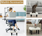 CAROLMADE Ottoman Foot Rest, Sherpa Small Ottoman Foot Stool with Legs Modern Footstool Ottomans for Living Room Entryway Office, Soft White - Image 4