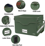 DocSafe Fireproof Document Box with Lock,File Storage Organizer with Pockets,Collapsible Portable File Box Home Office Safe Filing Cabinet with Handle for Hanging Letter/Legal Folders,Green,2 Pack - Image 4
