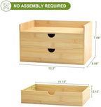 Bamboo Desk Organizer with Drawers, Desktop Storage Box for Office Supplies - Image 3