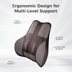 Coverado Lumbar Support Pillow for Car, Ergonomic Memory Foam Back Pillow for Office Chair, New Back Cushion for Pain Relief, PU Leather Car Lumbar Support for Driving Seat - Image 2