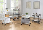 SunnyPoint 2-Tier Metal Rolling Utility Cart – Mobile Storage Shelf with Caster Wheels – Small Space Organizer for Home, Office, Bedroom, Kitchen (BLK) - Image 6