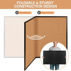 Extra Large Cork Bulletin Board 48" X 48", Foldable Notice Pin Board for Wall, Black Wood Framed 4'x4' Corkboard, Wall Mounted Noticeboard with 32 Push Pins for School, Home & Office - Image 4