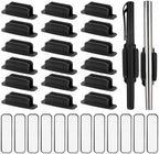PATIKIL Adhesive Pen Holders, 48 Pack Silicone Flexible, Black by PATIKIL