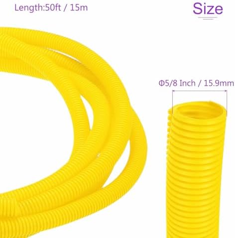 DMiotech 50ft Wire Loom Split Tubing 5/8 Inch(15.9mm) ID Yellow - Image 3