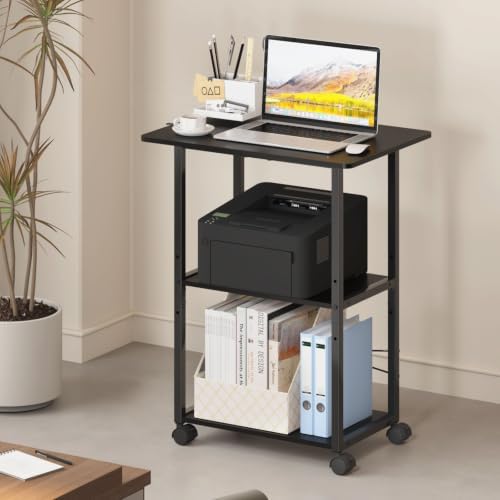 MARTY 3 Tier Large Printer Stand, Mobile Printer Table, Adjustable Shelf - Image 4