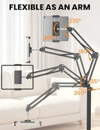Tablet Floor Stand, Height & Angle Adjustable Metal Tablet Holder Stand - Image 6