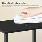 YATINEY Desktop Printer Stand, 2-Tier Printer Table with Non-Woven Drawer, Multi-Purpose Desk Organizer for Home Office, Under Desk Open Organizer Shelf, Black PS01BB - Image 5