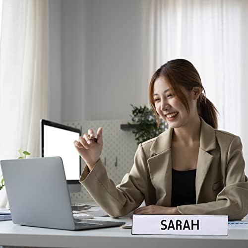 Vicenpal 20 Pcs Acrylic Name Plates for Desk, 2x10"Sign Holder for Meeting - Image 4