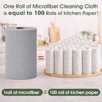 Reusable Microfiber Cleaning Cloth Roll - 100 Pack, 12"x12" Washable Tear-Away Paper Towels, Lint-Free & Streak-Free Rags for Kitchen, Glass, Cars, Electronics, Workshop and Garage(Cloud Gray) - Image 3