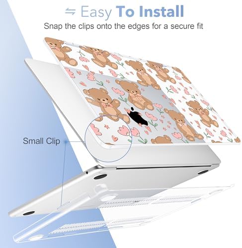 May Chen for MacBook Air 15 inch Case M5 M4 M3 M2 2026 2024-2023, Model A3448 A3241 A3114 A2941, Closes Seamlessly Hard Shell Laptop Cover with Keyboard Cover, Cute Teddy Bear - Image 5