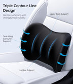 Wigoo Lumbar Support Pillow for Car-Office Chair, Black 1-Pack - Image 3