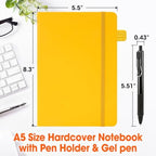 20 Pack Lined Journal Notebook with Pen, A5 Hardcover Leather Journal 5.5"*8.3", 5 Colors 136 Pages College Ruled Notebooks and Pen Set for Office School Business Supplies - Image 2