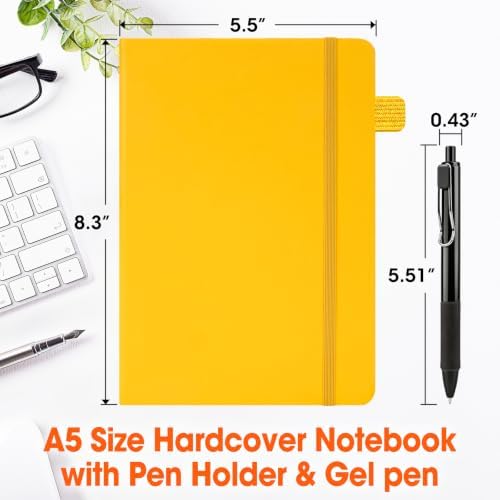 20 Pack Lined Journal Notebook with Pen, A5 Hardcover Leather Journal 5.5"*8.3", 5 Colors 136 Pages College Ruled Notebooks and Pen Set for Office School Business Supplies - Image 2