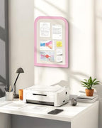Bulletin Board with Linen, 23.6x17.7 inches Bulletin Board with Pink Wood Style Frame, Decorative Hanging Pin Board Vision Board Message Board for Office School Home Decor(2R2S,L-PK4560,1p) - Image 4