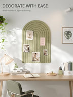 Large Arched Felt Bulletin Board 35.4''×23.6'', Olive Green - Image 2