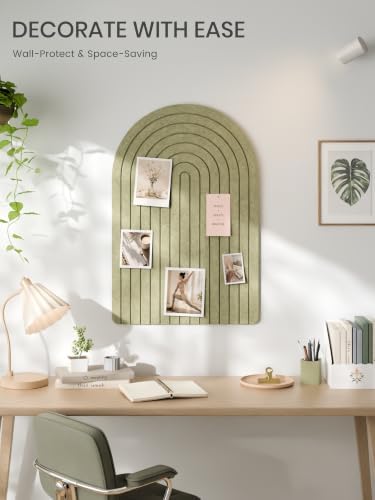 Large Arched Felt Bulletin Board 35.4''×23.6'', Olive Green - Image 2