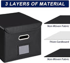 File Organizer Box with Lid (Black, 14.9 x 12.59 x 10.8 inch, 2-Pack) - Image 6