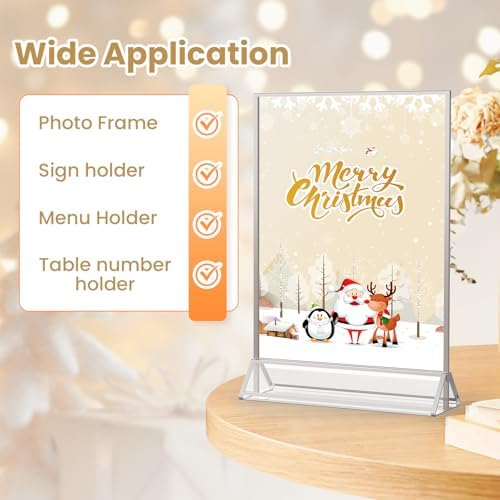 5X7 Silver Frames Double-Sided Acrylic Sign Holder，12 PCS - Image 4