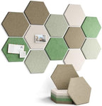 Fluxynara 12-Pack Hexagon Felt Bulletin Board Tiles, Moss Haven-1 by FLUXYNARA