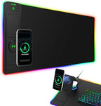 RGB Gaming Mouse Pad with Magnetic Wireless Charging & Foldable Phone Stand by abcmat