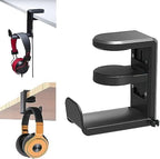 Headphone Stand, 360 Degree Rotation Headset Hanger Holder, Adjustable Gaming Headphone Hook Under Desk Mount Headset Clamp with Cable Organizer Clip (Black) by Unknown