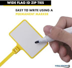 Kable Kontrol Write-On Flag Identification Zip Ties 6 Inch 100 Pcs - Yellow - Image 3