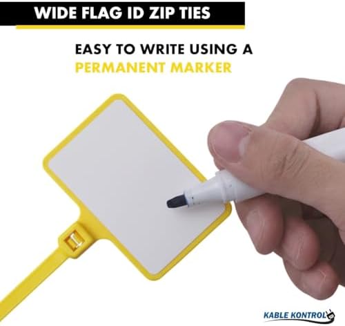 Kable Kontrol Write-On Flag Identification Zip Ties 6 Inch 100 Pcs - Yellow - Image 3