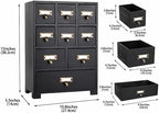 Apothecary Drawers Apothecary Cabinet with Drawers, Black - Image 3