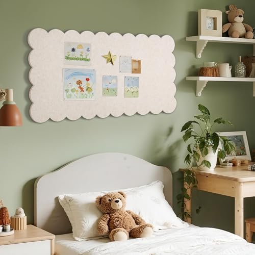 Scalloped Bulletin Board 35x18 inches, Decorative Felt Pin Board for Wall - Image 5