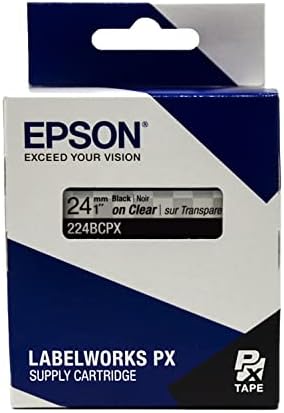 Epson LABELWORKS 224BCPX Label Tape - Black on Clear - 1" (24mm), 30ft - Image 6