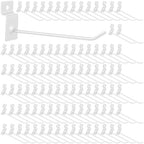 100Pcs Heavy Duty Slat Wall Display Hooks Bulk Set, Slatwall Accessories Pegboard Gridwall Display Hook Slat Wall Shelf Brackets for Retail Home (White, 6 Inches/15 CM) by Yauhar