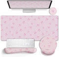 LIMKRIAN Pink Striped Mouse Pad Desk Mat Set, Cute Back to School Supplies by LIMKRIAN