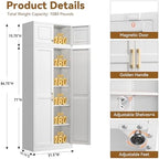 Polup 86" Tall Metal Kitchen Pantry Storage Cabinet with Doors and Shelves - Image 3
