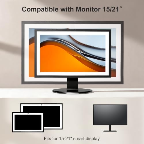 UPERGO Stand for Monitor 15" - 24", 180° Tiltable Heavy Duty All Aluminum Base, Compatible with Smart Displays & VESA Mount Speakers, Easy Assembly (Black) - Image 2
