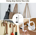 Clip-On Backpack Headphone Hangers, Portable Desk Purse Hooks, Double-Hook Design, 6 Pcs Clamp-On Under Desk Holders, Tables Desk Mount Bag Holders, White - Image 6