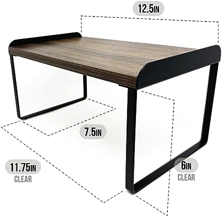 Mitus Stacking Wood Shelf Organizer, Counter Cabinet Storage Rack, 12 inch - Image 3
