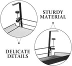 ibasenice Under Desk Shelf: Metal Storage Rack with Clamp Desk Cable Management Tray Organizer Basket for Cables Papers and Office Tables Supplies Black - Image 4