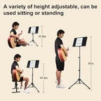 AODSK Sheet Music Stand,5 in 1 Dual-Use Folding Sheet Music Stand & Desktop Book Stand with Portable Carrying Bag & Music Sheet Clip Holder & Sheet Music Book(Black) (AS-M55) - Image 6