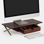 Anji Mountain Monitor Stand for Desk - Desktop Organizer & Laptop Riser, Ergonomic Monitor Riser, Space-Saving, Durable, Easy Assembly & Ideal for Home & Office,Walnut, 24-Inch, Storage Edition by AnjiMountain