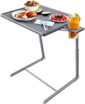 HUANUO Adjustable TV Tray Table with 6 Height & 3 Tilt Adjustments, Gray by HUANUO