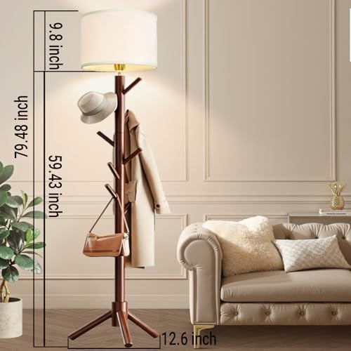 Floor Lamp with Coat Rack, 2-in-1 Entryway Standing Lamp with 7 Hooks, 3 Color Dimmable 78.8" Tall Lamps for Living Room Corner, Bedroom, Small Apartments & Foyers - Image 4