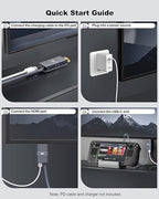 USB C to HDMI Cable with 240W PD Fast Charging, 8K@60HZ,4K@120Hz,Thunderbolt 5/4/3 Compatible,Upgraded Braided 2-in-1 Type C to HDMI for MacBook, iPhone17/16/15,iPad,HDTV(6.6FT,Grey) - Image 6