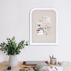 Bulletin Board with Linen, 23.6x17.7 inches Bulletin Board with White Wood Style Frame, Decorative Hanging Pin Board Vision Board Message Board for Office School Home Decor(2R&2S,L-4560,1p) - Image 3