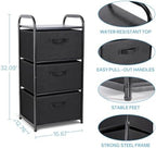 MAX Houser Dresser Storage with 3 Fabric Drawers, Black - Image 3