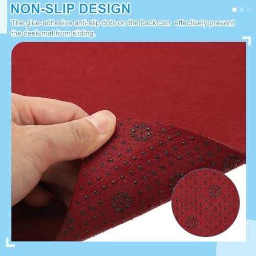 PATIKIL 47.2" x 23.6" Large Felt Desk Pad Protector, Upgrade Non-Slip Desk Mat Full Table Mouse Pad Keyboard Mats for Laptop Computer Writing Desk Table Gaming Home, Wine Red - Image 4
