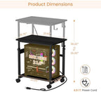 Snughome Extra-Large Computer Tower Stand with Charging Station, Adjustable PC Tower Stand for Floor 25.2"-36.2", Mobile Rolling CPU Holder Cart with Locking Wheels for Gaming Office Home - Image 3