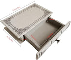 Vintage Book Storage Box with Drawer, Natural Linen-Textured Cover with Classic Frame Pattern, Hidden Organizer for Jewelry, Keepsakes or Desktop Use 9.5″ x 6.7″ x 2″ - Image 2