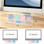 Monitor Memo Board Holder 14"x5", 2pcs Office Organization Memo Holders for Computer Sticky Note Holder, Space-Saving Under Monitor, Movable & Reusable, Screen Saver for Office & Home Desktop Decor - Image 5
