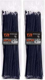 TR Industrial Multi-Purpose UV Resistant Black Cable Ties, 14 inches, 200 Pack by TRIndustrial